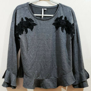 LC Lauren Conrad 3D Flower Blouse size Medium